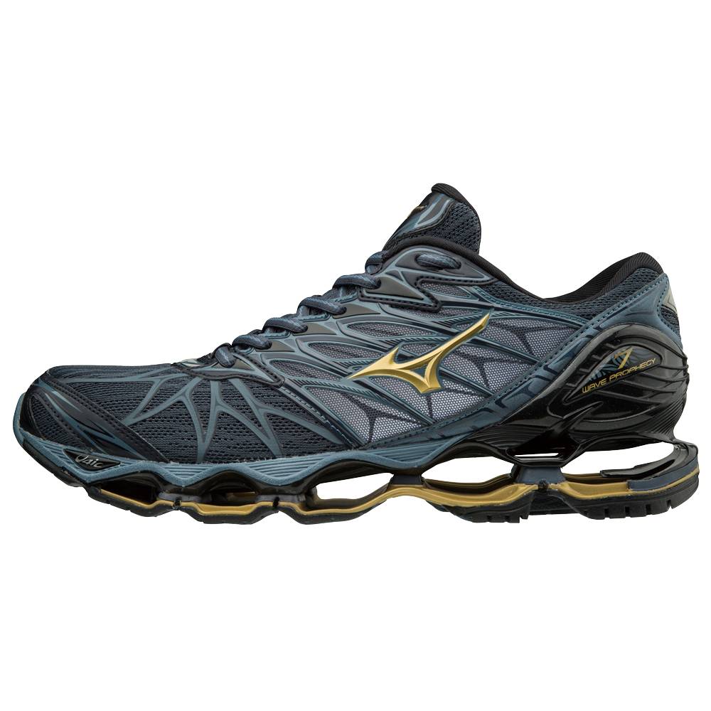 Mizuno Men's Wave Prophecy 7 Running Shoes Black/Blue (410968-YUK)